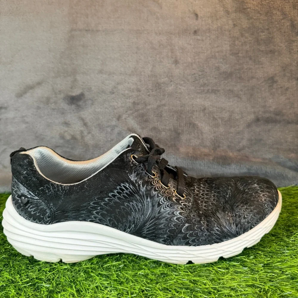 Nurse Mates Velocity Black Swirl Leather Walking Sneakers‎ Womens 10M VCJK16